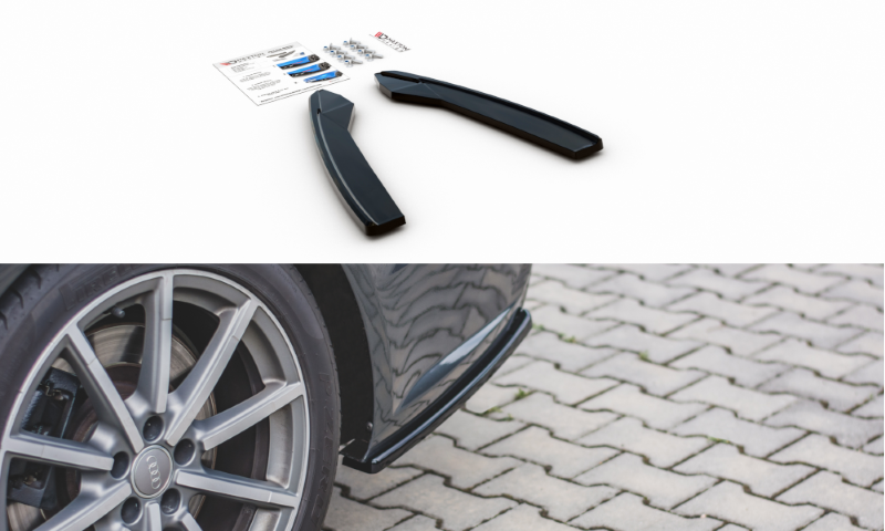 Achterzij Spoilers Audi S6 / A6 S-Line C7 FL Glanzend Zwart