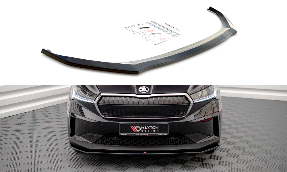 Voorspoiler V.1 Skoda Enyaq IV Maxton Glans Zwart