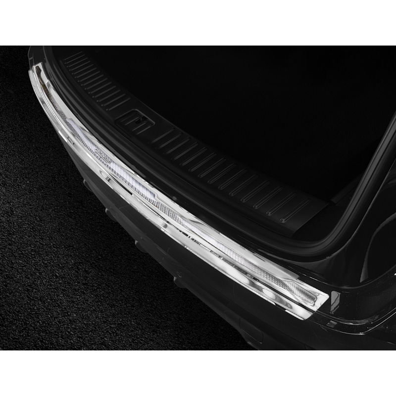 RVS Achterbumperprotector 'Deluxe'  Porsche Cayenne III 2017- 'Performance' Zilver/Zilver Carbon