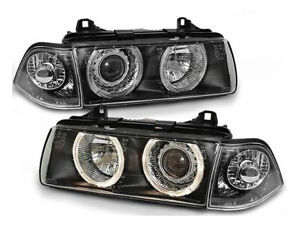 Faros BMW E36 coupe Angel Eyes cromo
