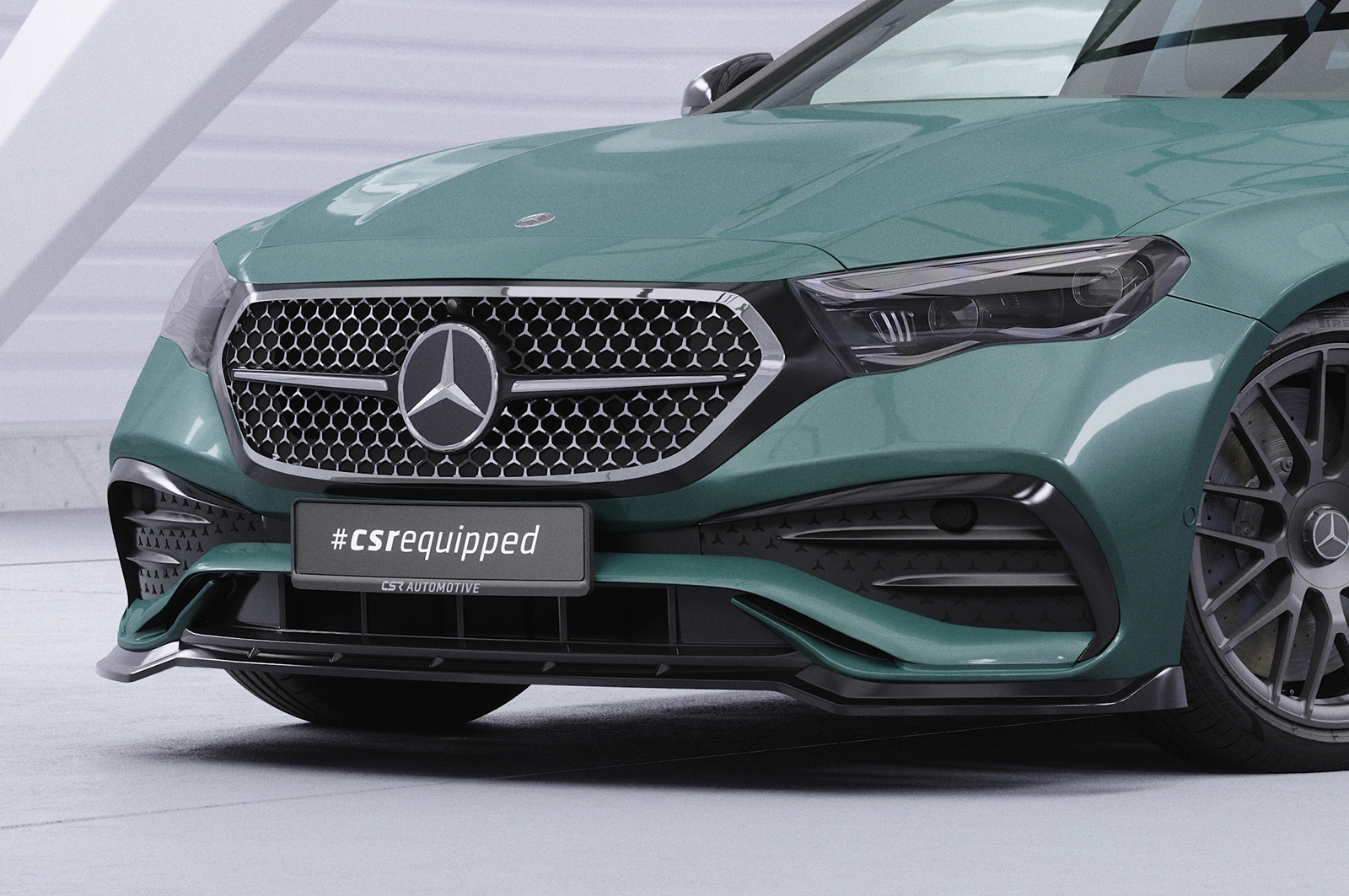 Voorspoiler Mercedes-Benz E-Klasse W214 / S214 Glans Zwart – CSR Automotive 