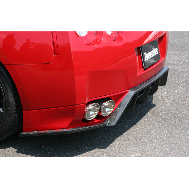Chargespeed Achterbumperskirt (Diffuser)  Nissan GT-R R35 BottomLine (FRP Zwart)