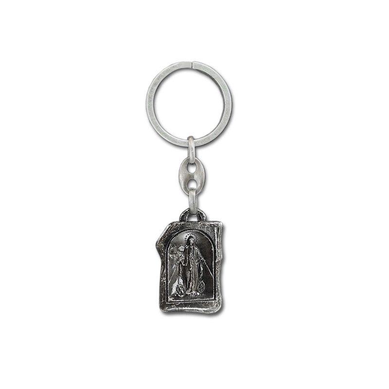 RVS Sleutelhanger - Sint Christoffel & Maria (Zilverkleurig)