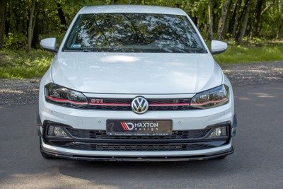 Voorspoiler VW Polo MK6 GTI Glans Zwart