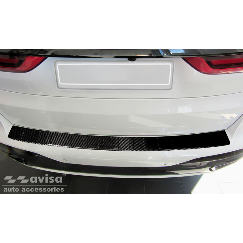 Echt 3D Carbon Achterbumperprotector  BMW X7 (G07) 2019- met M-Pakket 'Ribs'
