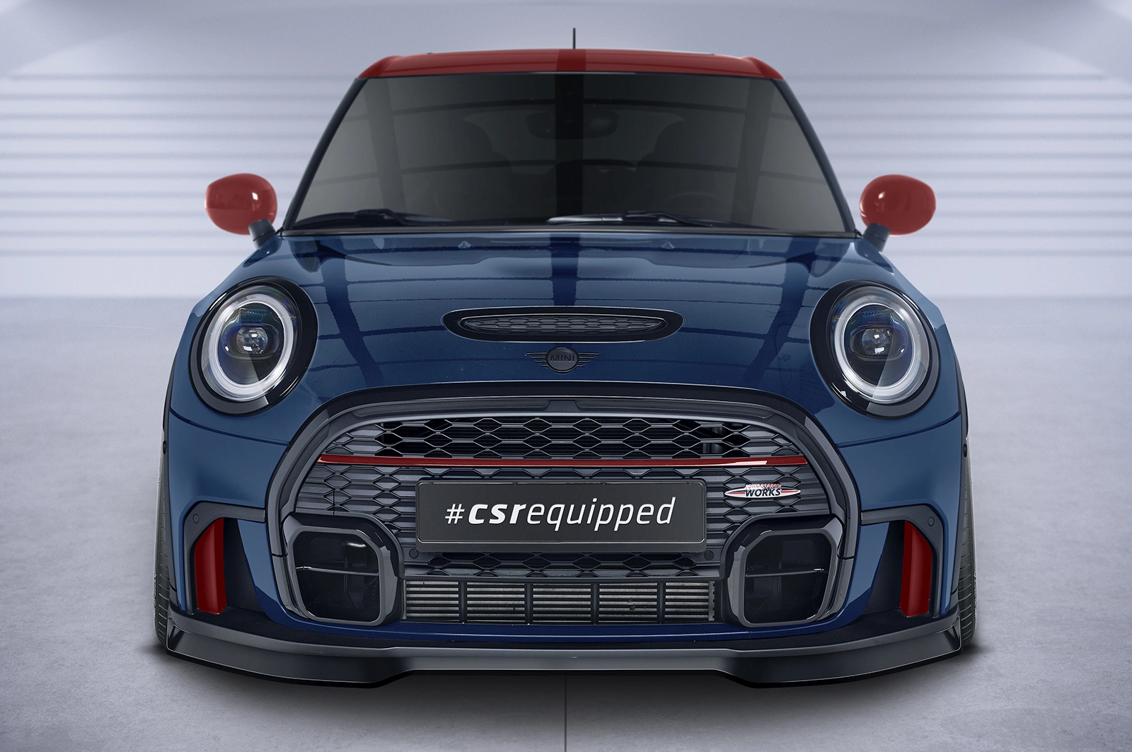 Voorspoiler Mini F55, F56, F57 JCW-Trim Glans Zwart (2e Facelift, 2021–) CSR