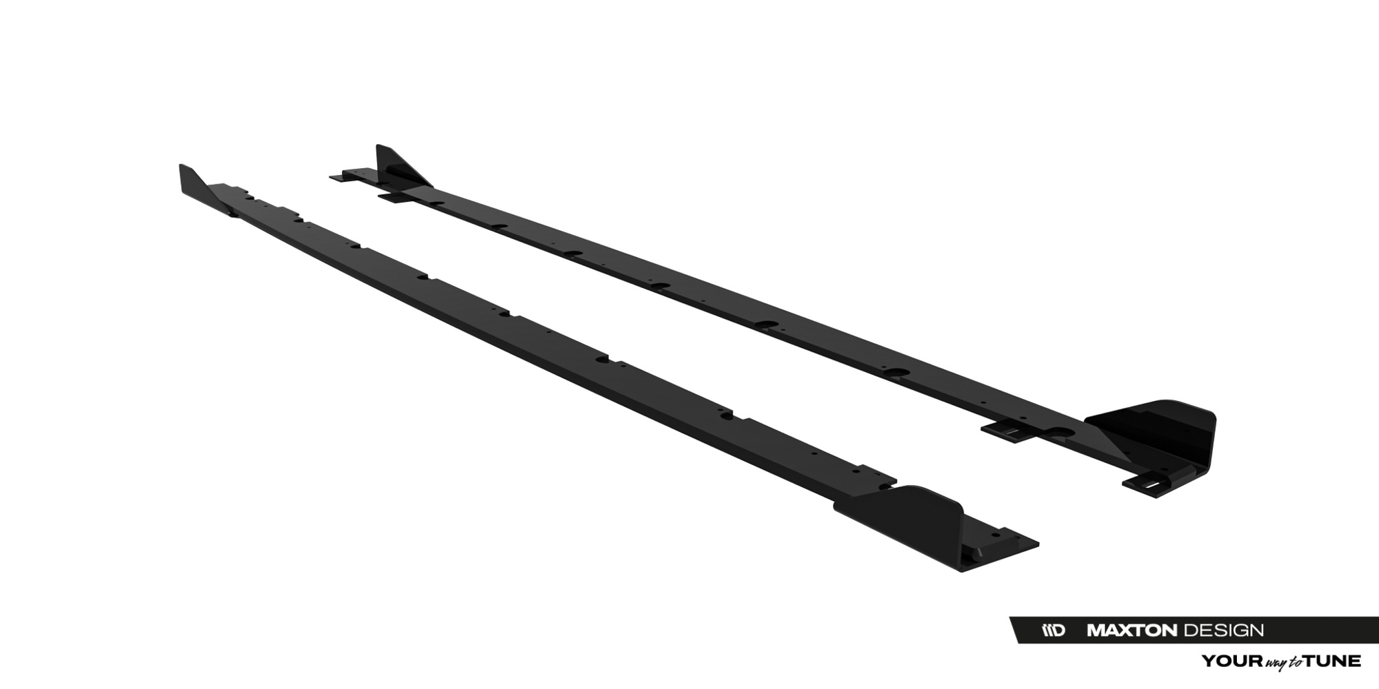 Street Pro Zijskirts + Flaps BMW M135i F70 /  BMW M235i F74 Maxton Glanzend zwart