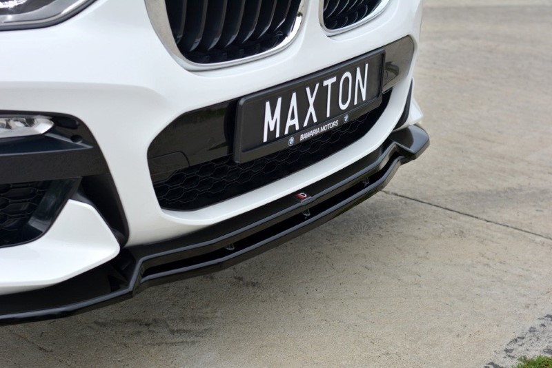 Voorspoiler V.1 BMW X3 M Pakket / M40D / M40i  G01 Maxton Glans Zwart