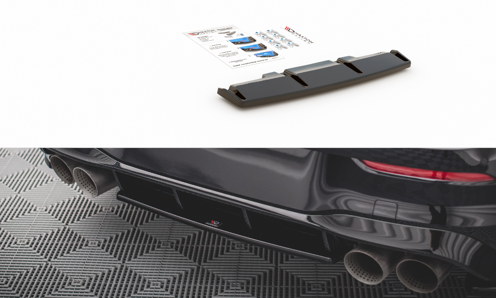 Diffuser Volkswagen Golf 8 R Maxton Glans Zwart