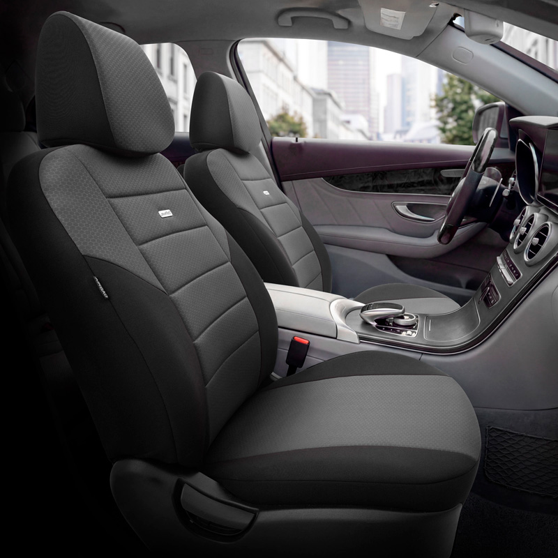 otoM Universele Stoffen Stoelhoezenset 'SelectedFit One' Zwart - 10-delig - geschikt voor Side-Airbags