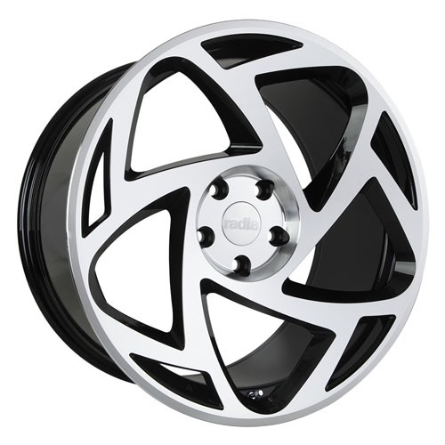 RADI8 S5 9.5x18 5x100 35 Gloss black machine face 66,6 Velgen