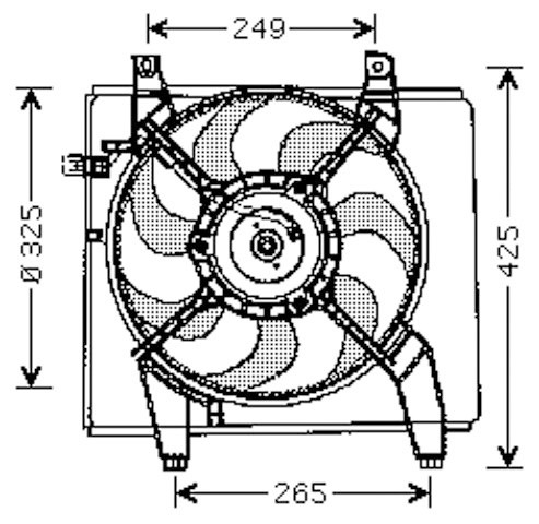 Radiator FAN +A/C MATRIX 04-07 ~325 mm 1.6/ 1.8/1.5 CRDI +AC