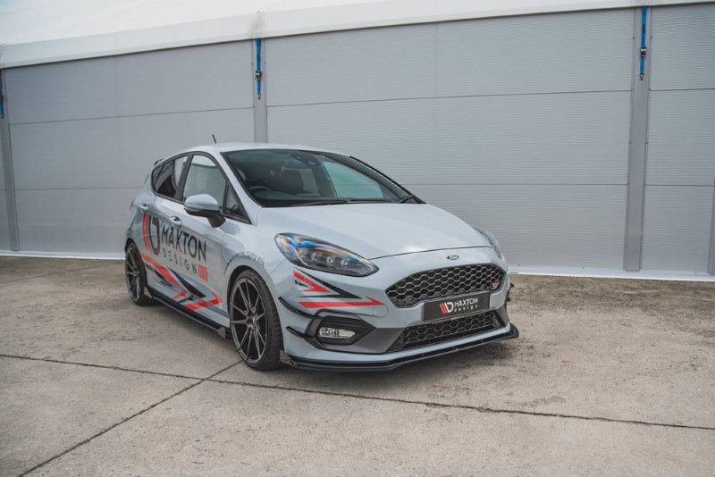Voorspoiler Ford Fiesta Mk8 ST / ST-Line Racing Glanzend Zwart + Kleppen