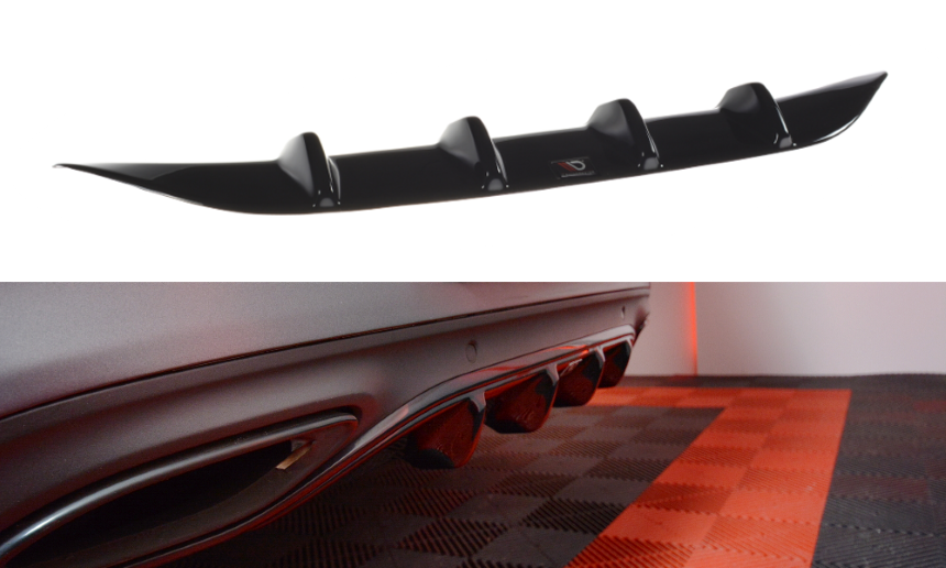 Diffuser Mercedes C W205 coupé AMG-Line Maxton Design glans zwart