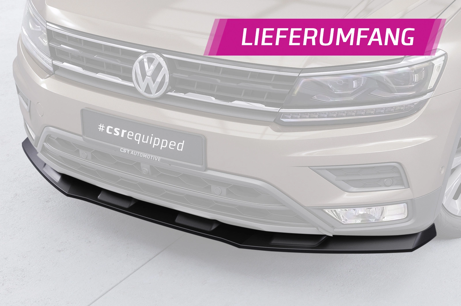 Voorspoiler VW Tiguan 2 (Typ AD) Basis glans zwart 2016–06/2020