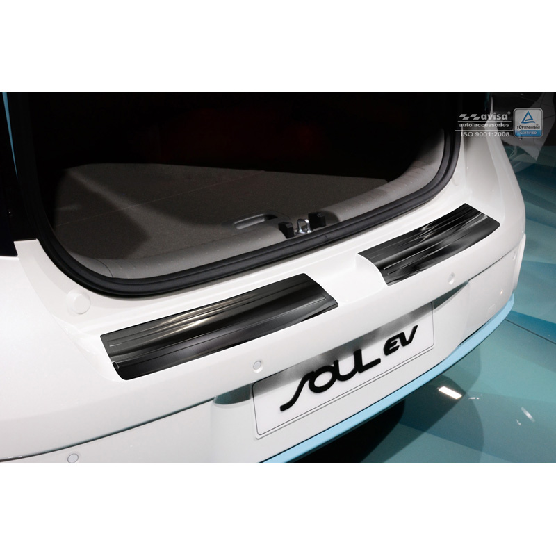 Zwart RVS Achterbumperprotector  Kia Soul EV 2014- (2-Delig)