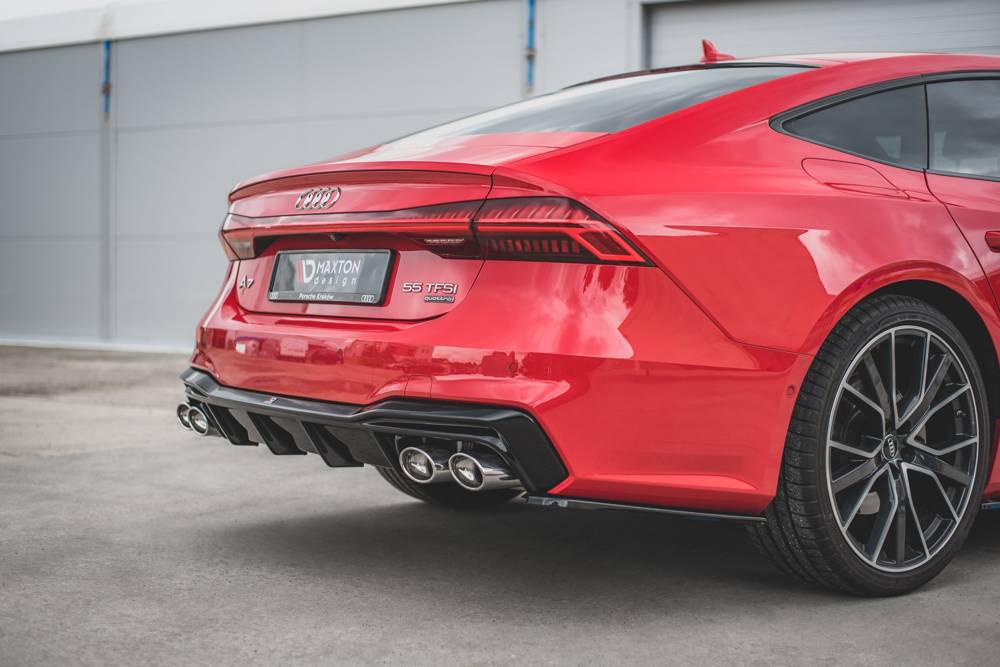 Diffuser Audi A7 C8 S-Line Maxton Glans Zwart Chrome Sierstukken