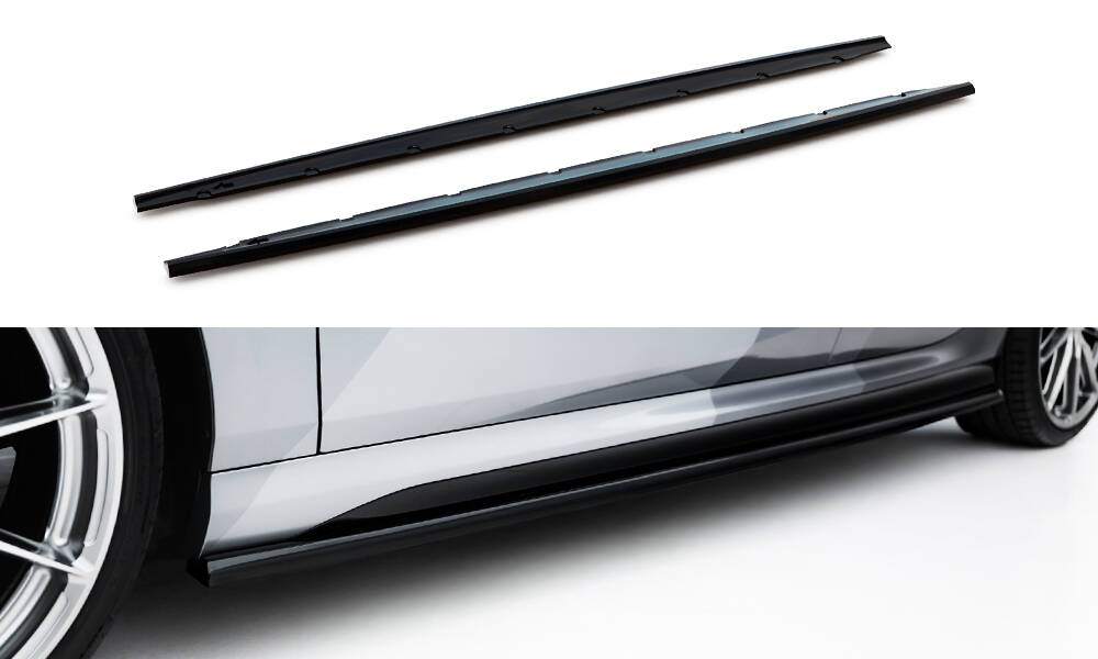 Zijskirts V.1 BMW M135i / 1 M-Pack F70 Maxton Glanzend zwart