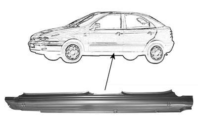 dorpel, 4 drs, rechts Fiat Bravo/Brava, 1995-2001