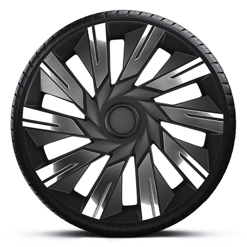4-Delige J-Tec Wieldoppenset Tecna 15-inch chroom/zwart