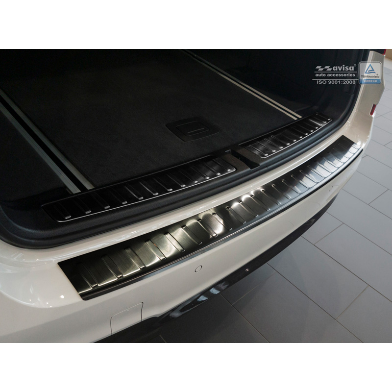 Zwart RVS Achterbumperprotector  BMW X3 F25 Facelift 2014-2017 'Ribs'
