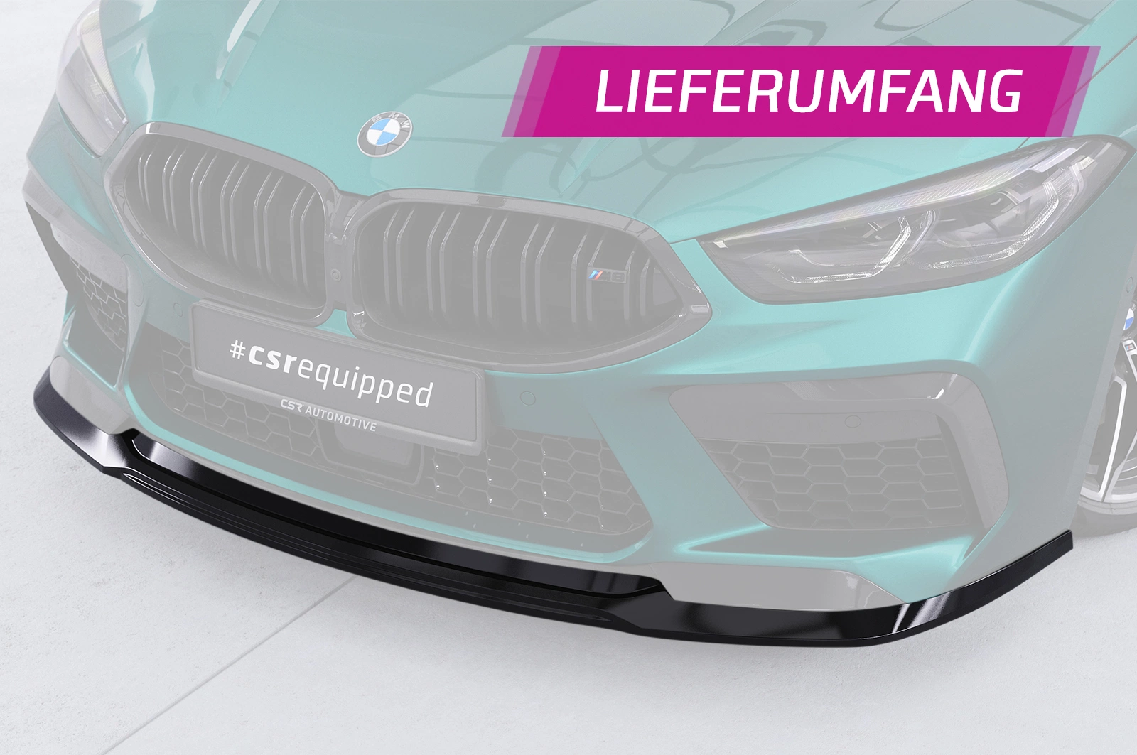 Voorspoiler BMW M8 Competition (F91/F92/F93) glans zwart