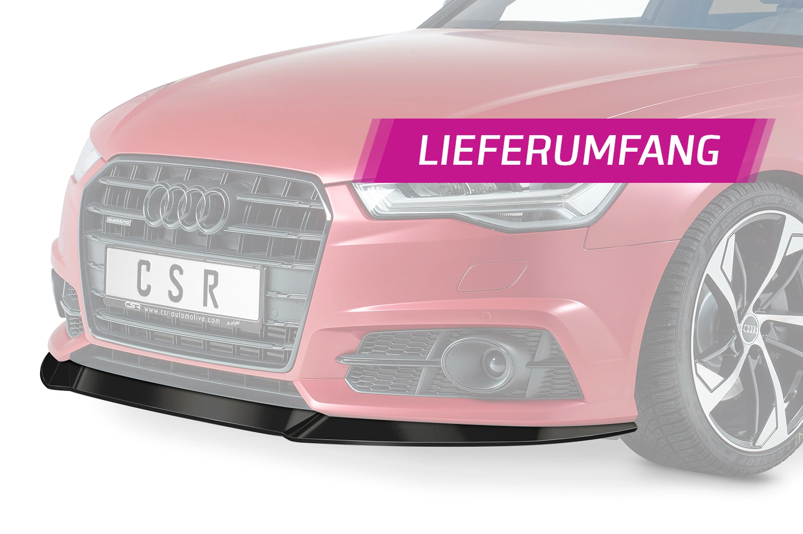Voorspoiler Audi A6 C7 4G S-Line / S6 C7 4G Glans Zwart – 10/2014–2018
