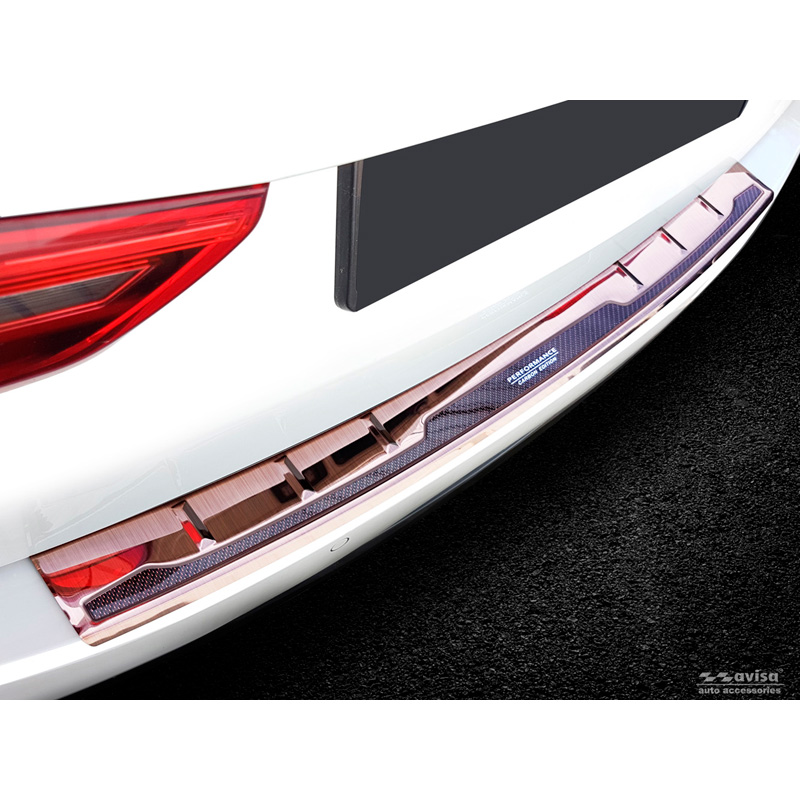 RVS Achterbumperprotector 'Deluxe'  BMW 5-Serie G31 Touring 2017-2020 excl. M-Sport 'Performance' 'Brushed' Koper/Koper Carbon