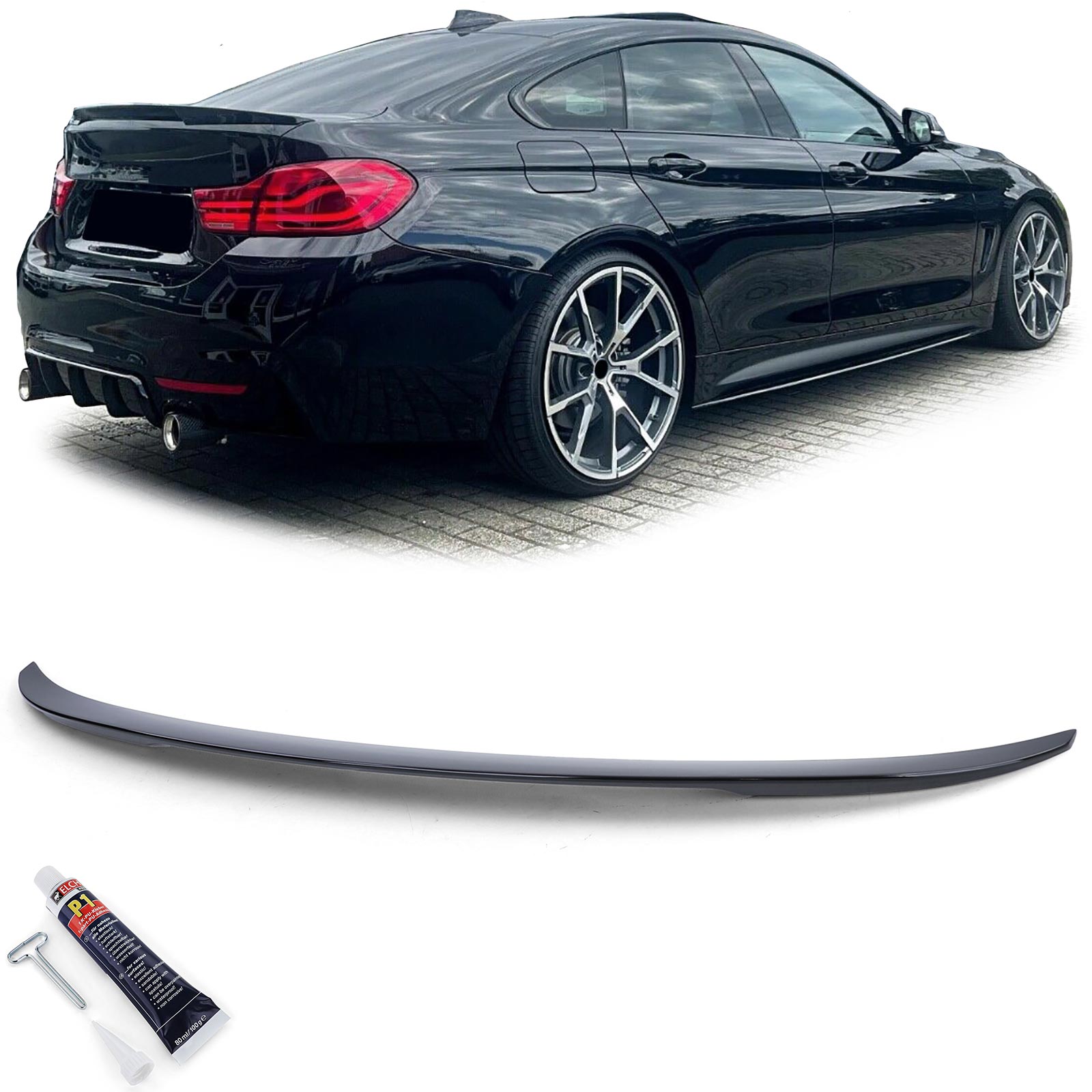 Achterklep Spoiler BMW Gran Coupe F36 (2014-up) glans zwart