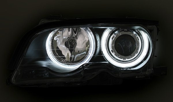 Faros BMW E46 coupe/cabrio Angel Eyes negro