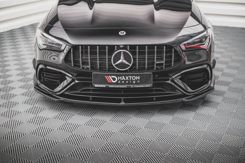 Voorspoiler V.1 Mercedes AMG CLA 45 Aero C118 Maxton Design glans zwart