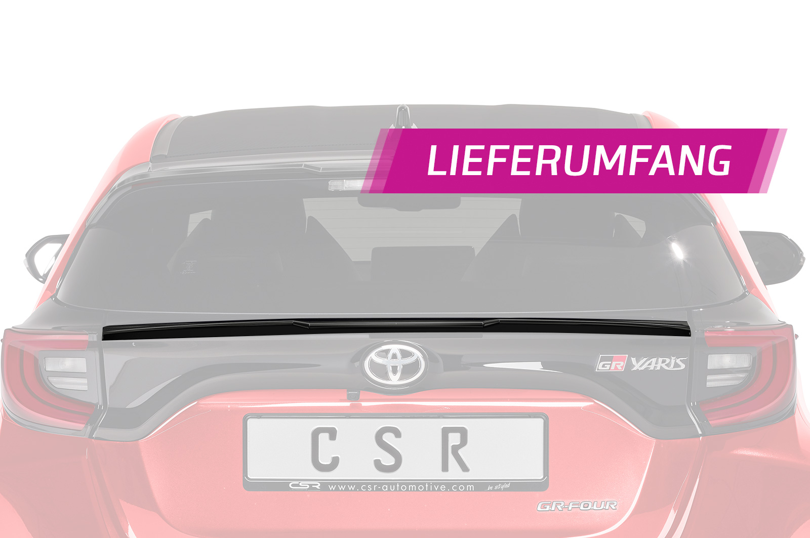 Spoiler Toyota GR Yaris (Typ XP21) CSR glans Zwart