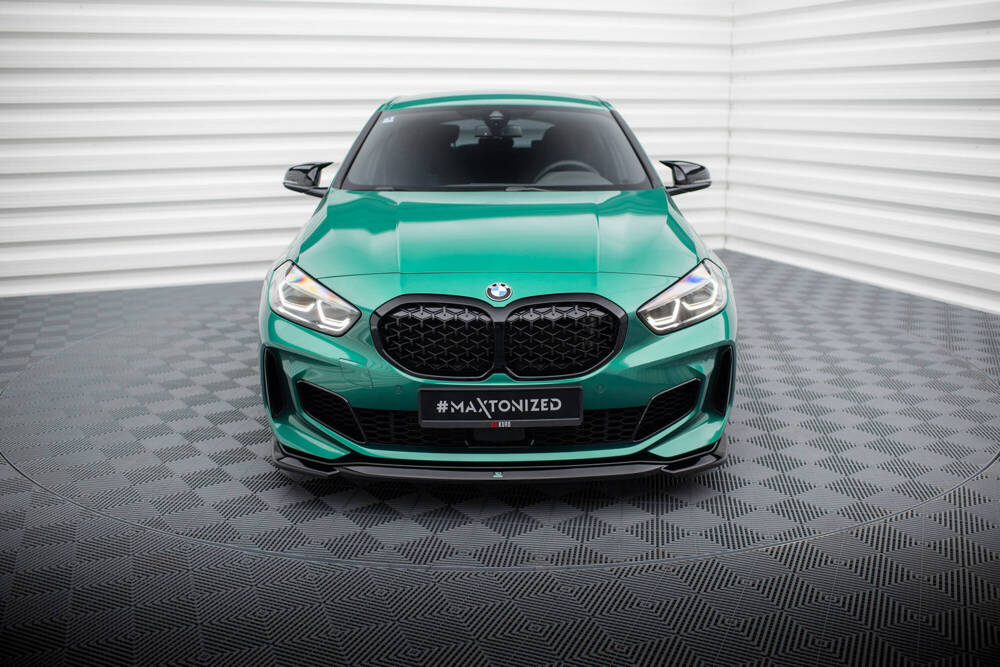 Voorspoiler V.10 BMW 1 F40 M135i Maxton Glans Zwart