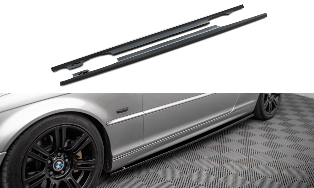 Zijskirts BMW 3 Coupe E46 Maxton Glans Zwart