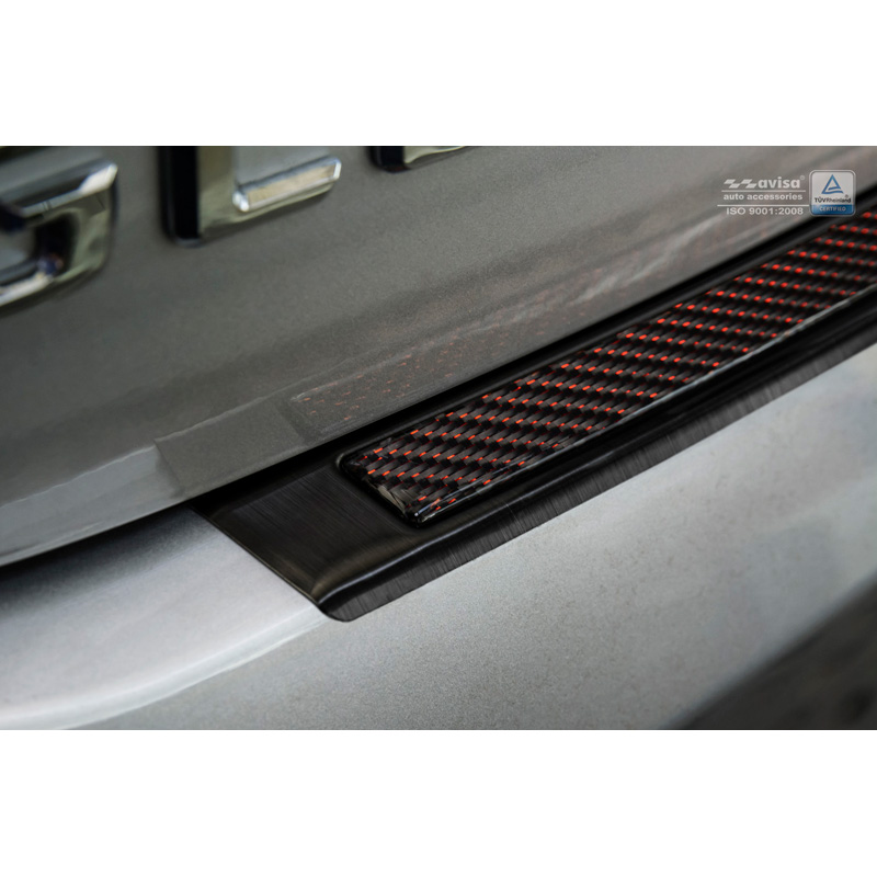 RVS Achterbumperprotector 'Deluxe'  Mercedes GLE Coupé 2015- Zwart/Rood-Zwart Carbon