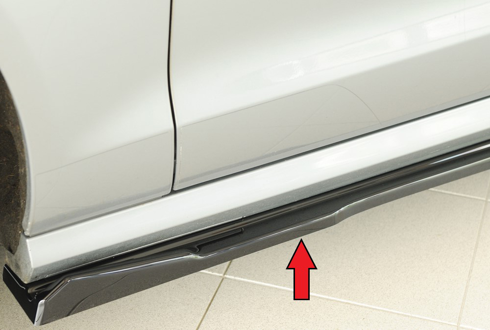 Zijskirts Audi A6 (4G/C7): 11.10-08 glans zwart