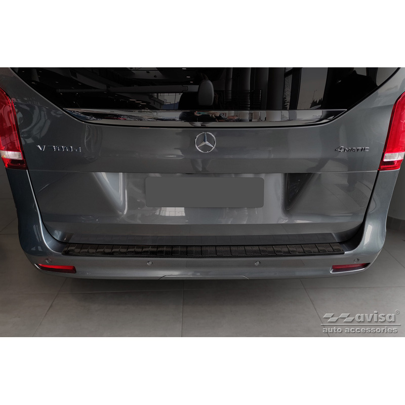 Echt 3D Carbon Achterbumperprotector  Mercedes Vito / V-Klasse 2014-2019 & Facelift 2019- 'Ribs'