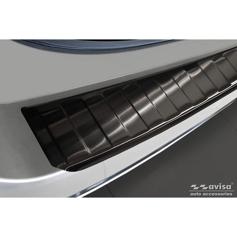 Zwart RVS Achterbumperprotector  Toyota Corolla XII Combi 2019- (incl. GR Sport) & Suzuki Swace Combi 2020- 'Ribs'