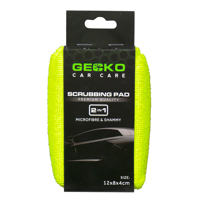 Gecko 2in1 schrobspons met zeem 12x8x4 cm