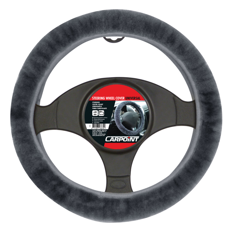 Carpoint Stuurhoes Universeel Schapenvacht Antraciet