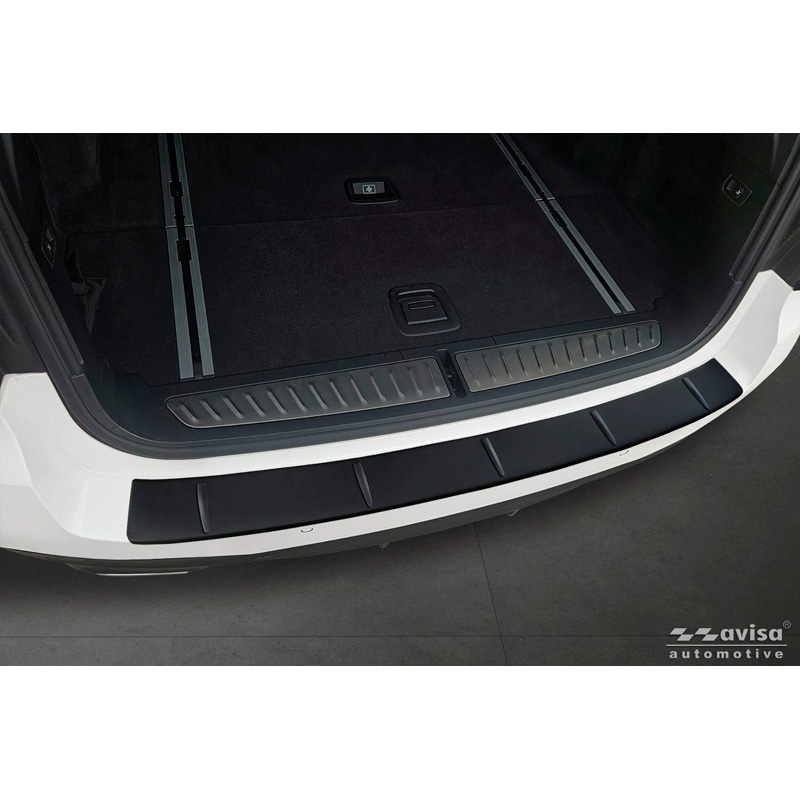 Avisa Matzwart RVS Achterbumperprotector  BMW 5 Serie Touring (G31) Facelift 2020-2024 met M-Pakket 'Ribs'