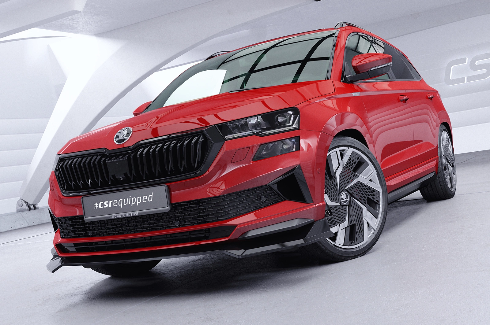 Voorspoiler Skoda Karoq Sportline glans zwart