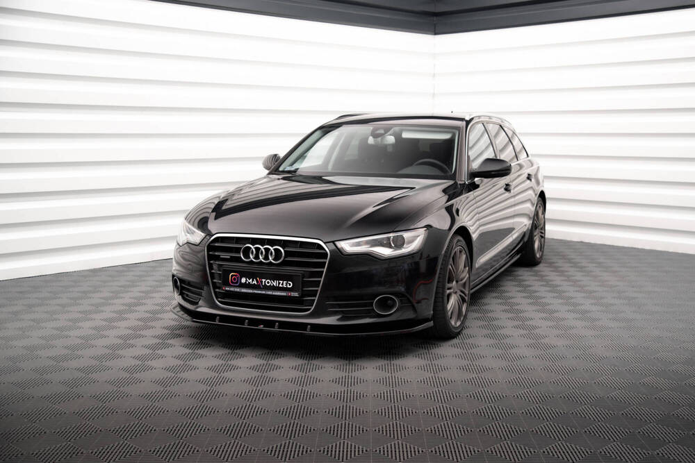 Voorspoiler V.3 Audi A6 Avant C7 Maxton Glans Zwart
