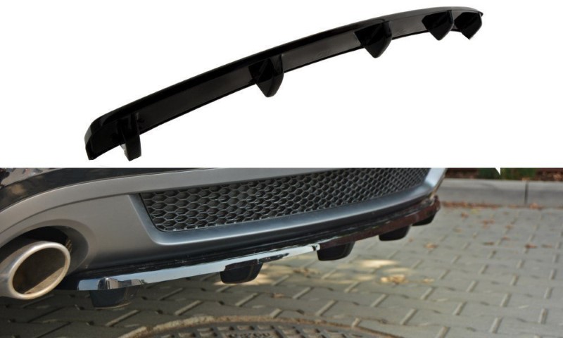 Centrale Achterspoiler Audi A5 S-Line 8T Coupe / Sportback (Met verticale bar) Glanzend Zwart