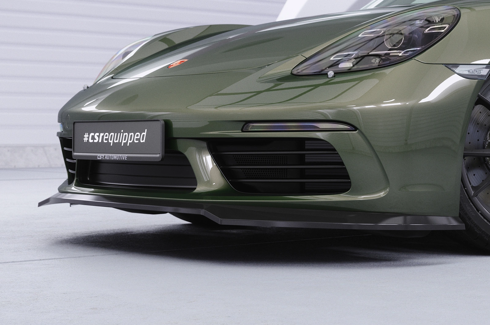 Voorspoiler Porsche 718 Boxster 982 / 718 Cayman 982 Glans Zwart – CSR
