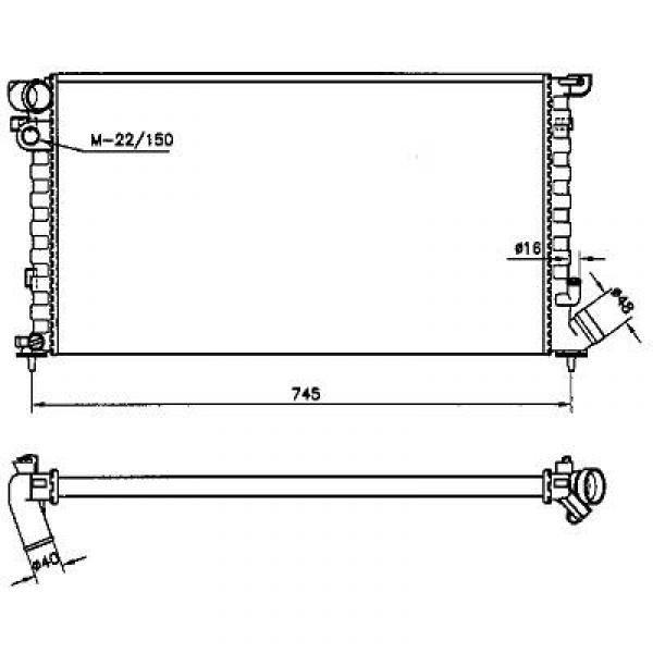 Radiator BERLINGO/XSARA/306 98->> 670x378 1.8/1.9 DIESEL
