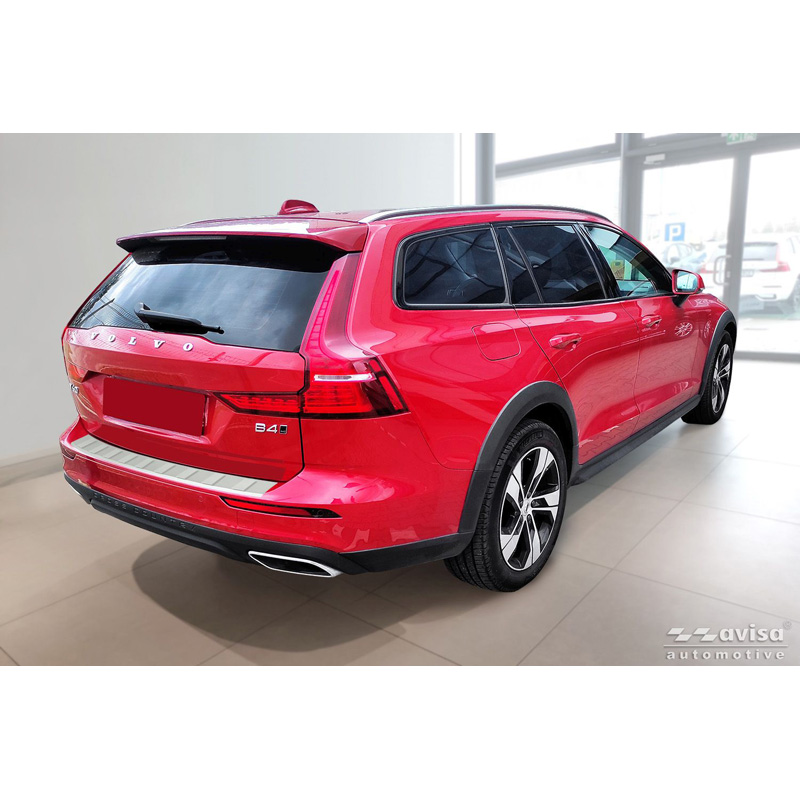 Avisa RVS gepoedercoate Achterbumperprotector  Volvo V60 II 2018- incl. Cross Country & R-Design 'Soft Silver'