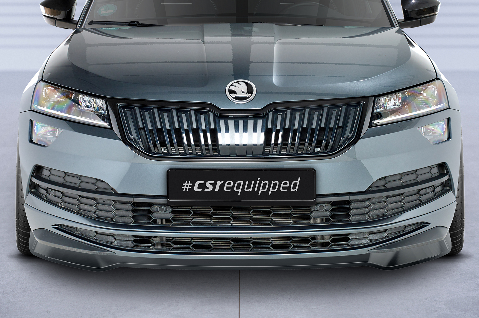 Voorspoiler Skoda Karoq CSR glans Zwart