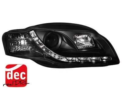 Headlights Audi A4 B7 04-08 Devil Eyes Dlite LED Black
