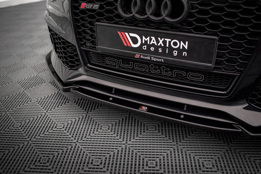 Voorspoiler voor Audi A6 C7 met RS6 Look Bumper Maxton Glans Zwart